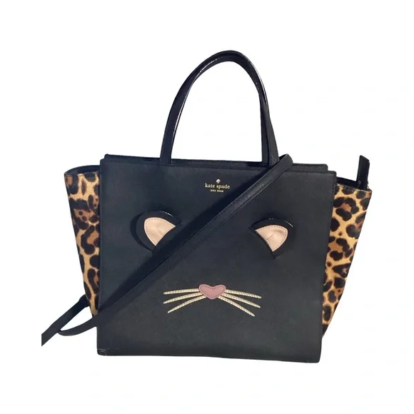 Kate Spade Run Wild Leopard Hayden Satchel Shoulder Bag Animal Calfhair Sides - Picture 1 of 10